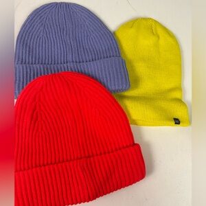 Gap Knit Hat Bundle Chunky Knit Bold Solid Colors Bundle of 3 NWT New